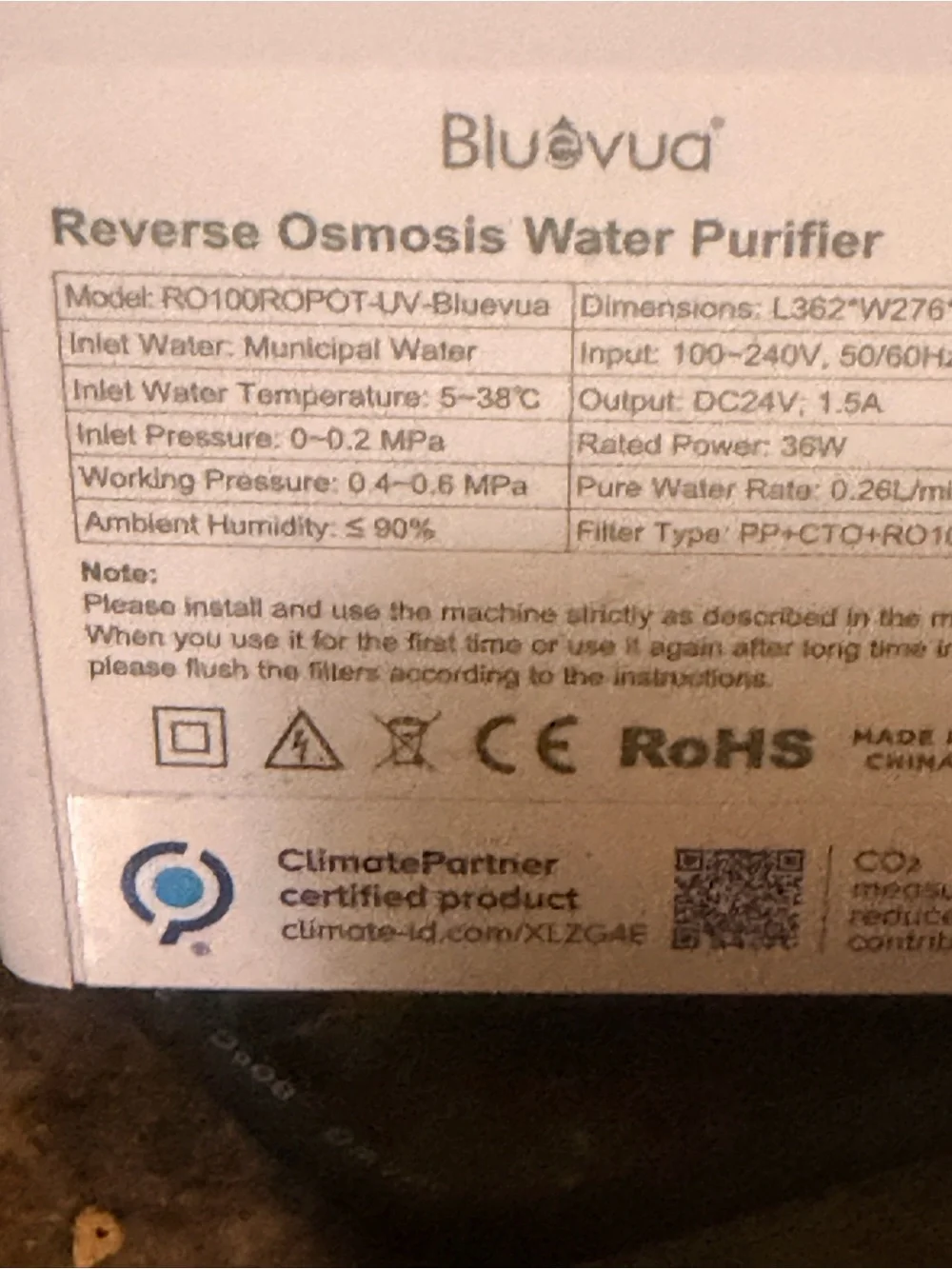 Classic Portable RO Water Purifier — White